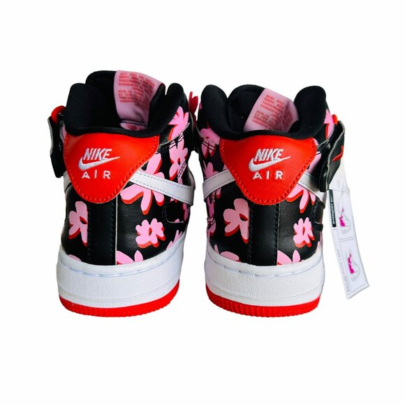 ✨Nike Air Force 1 Mid Top Easy On Size 7Y Kids Shoes Pink Floral FQ3692-001✨ - Picture 4 of 10